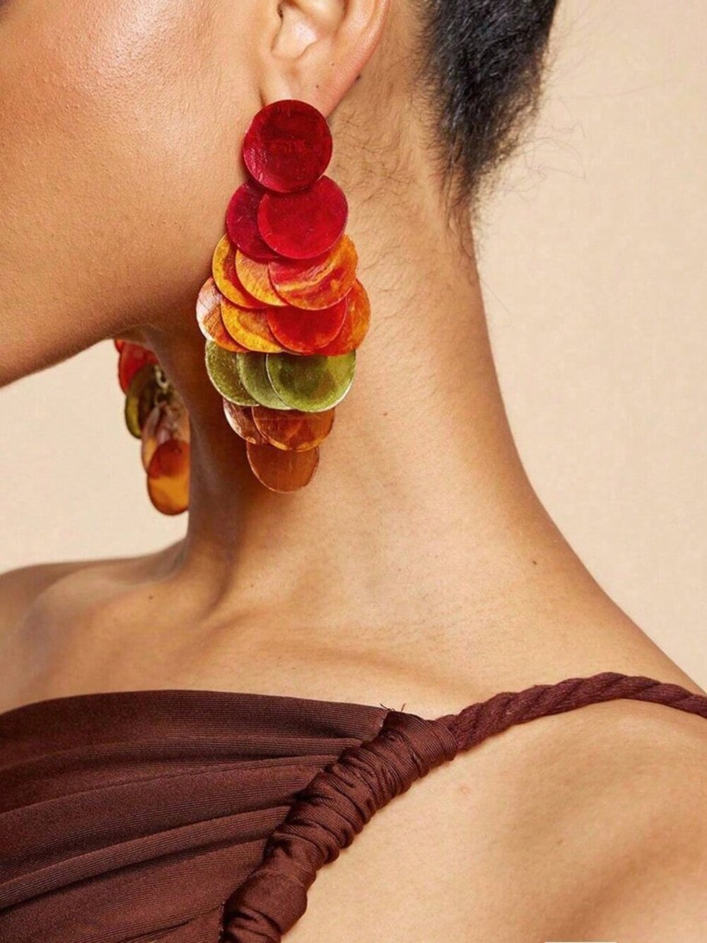 Color Boho Women's Luxury Cluster Tassel Earrings
